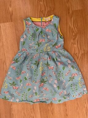 Mini Boden Linen Floral Butterfly Dress 5T